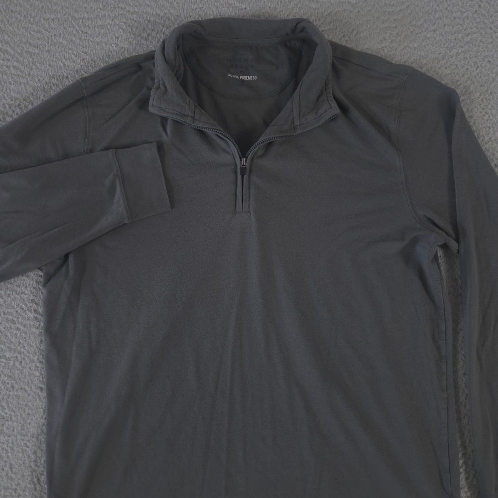 The Normal Brand Pullover Mens M Gray Active Puremeso Cotton Blend Quarter Zip